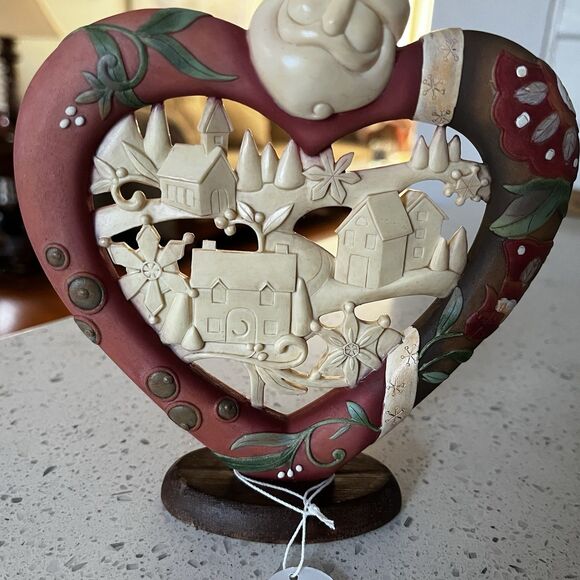 Take Heart Santa 2008 Enesco At Christmas All Roads Lead Home Village Scene - Picture 3 of 7